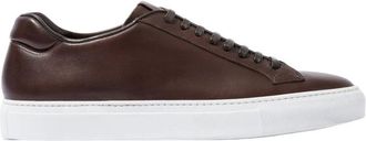 Scarosso Ugo Sneakers - Donkerbruine Kalfsleren Platform Schoenen - Heren - Sneakers - Bruin - 45 EU - Leer - Schoenen