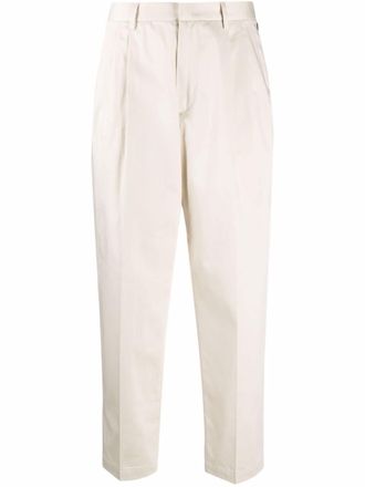 Woolrich straight-leg cropped trousers - women - Cotton/Elastane - 29 - Neutrals