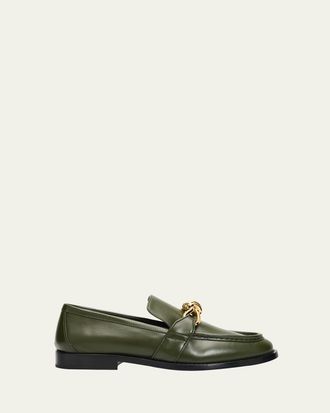 Bottega Veneta Astaire Metal-Knot Leather Loafers