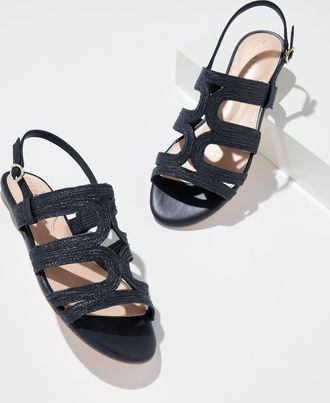 Talbots Kalen Raffia Cord Sandals - Blue - 10 1/2 M Talbots