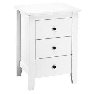 Giantex Mesilla de noche de madera con 3 cajones estilo moderno 46x37x65 cm