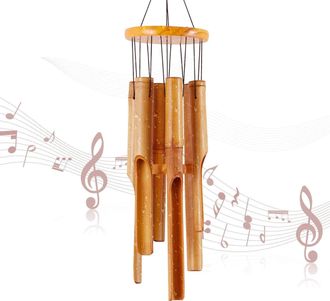 OEM Campana De Viento Conmemorativa De Bamb&uacute; - Gran Campana De Viento De Madera Para Uso Interior Y Exterior - Campana De Viento De 81 Cm Para Jard&iacute;n, Pat