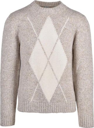Eleventy Truien & Vesten, Heren, Beige, M, Wol, Trui met ronde hals