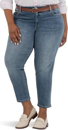 Kut from the Kloth Plus Reese High Rise Fab Ab Ankle Straight Regular Hem Womens Jeans Ahead : 22W 27.5, Cotton/Denim/Polyester