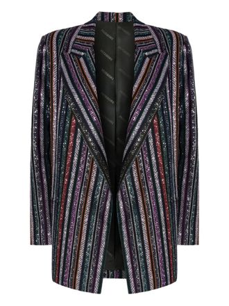 Missoni sequin-striped jacket - women - Rayon/Metallised Fibres/Polyamide - 42 - Blue