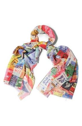Saachi Spring Print Scarf in Pink Multi at Nordstrom Rack