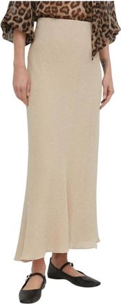 By Malene Birger Biancos Seersucker Maxi Rok - Dames - Maxi Rokken - Beige - XS - Rokken