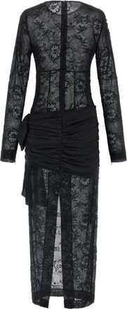 Alessandra Rich Womens Black Viscose Long Dress