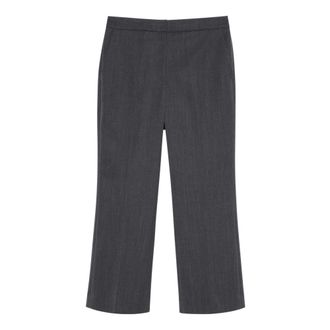 Calvin Klein Modieuze pantalon van kamgaren - Dames - Broeken - Grijs - Maat: 2XS Wol