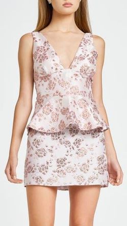 Wayf Skyla Metallic Floral Tank in Pink at Nordstrom Rack, Size X-Large