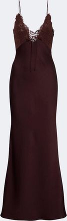 De La Vali Maeve lace-trimmed satin gown