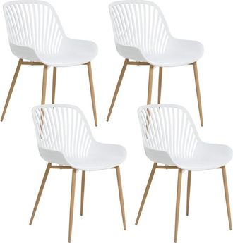 Beliani Set of 4 Dining Chairs KLEVE White