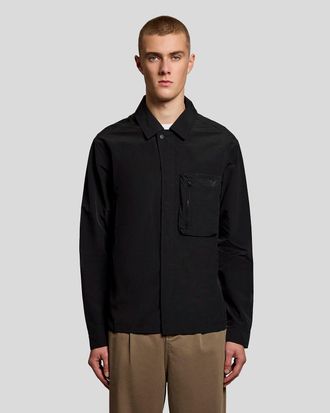 Lyle & Scott Mens Lightweight Utility Pocket Overshirt - Black - Size X-Large