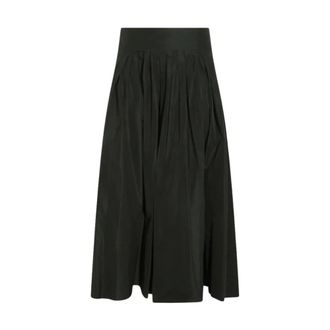 Max Mara Romina geplooide midi-rok van taft - Dames - Rokken - Groen - Maat: 3XS Taf
