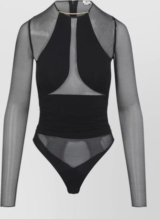 Elisabetta Franchi sheer mesh body suit fitted waist