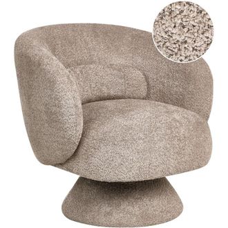 Beliani Beliani - Sill&oacute;n Giratorio De Boucl&eacute; Sin Reposabrazos Estilo Retro Sala De Estar Beige Lieksa
