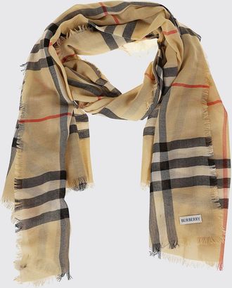 Burberry Sciarpa in pura lana con motivo Vintage Check e frange