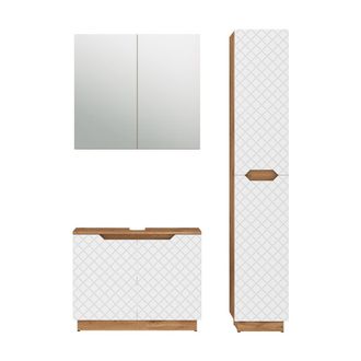 Vicco Juego De Muebles De Ba&ntilde;o De 3 Piezas Lotta, Blanco, 3 Piezas, Vicco
