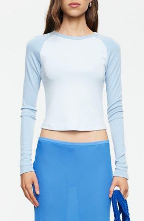 Lioness Bronx Long Sleeve Raglan T-Shirt in Sky Blue at Nordstrom, Size X-Small