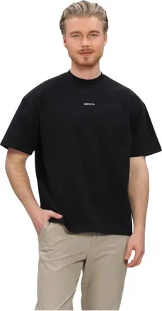 Genti Tops, Heren, Zwart, S, Katoen, T-Shirt SS 1242