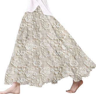 Generic Women Skirts for UK Knee Length Lace Maxi Skirts for UK Beach Vacation Clothes Plus Size Skirt Suit Casualskirt Cuteskirt Longskirts Petite Traight Li