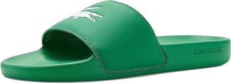 Lacoste Serve Slides 0.0 Mens Sandals Green/White : 10 M, Polyester
