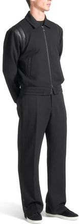 Mani&egrave;re De Voir Denis Tailored Varsity Jacket in Black at Nordstrom, Size X-Small