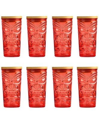 10 Strawberry Street Set Of 8 Tiki Sipper Glasses
