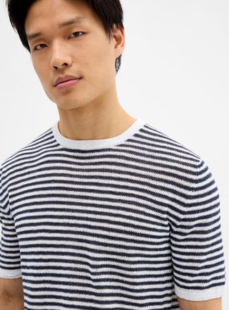 Roberto Collina Mens Sailor stripe linen knit sweater
