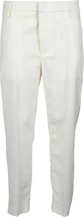 Dondup Wolmix Stretchbroek - Dames - Slim Fit Broeken - Wit - W27 - Wol - Broeken