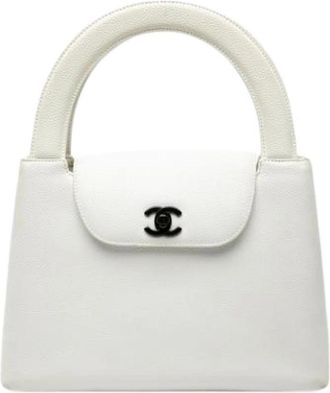 Chanel Pre-owned Vintage Handtas - Dames - Vintage Handtas - Wit - ONE Size - Leer - Vintage
