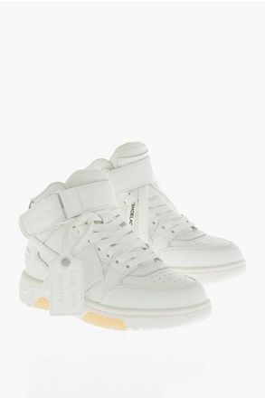 Off-white Leather Low-Top Sneakers In Solid Color size 35