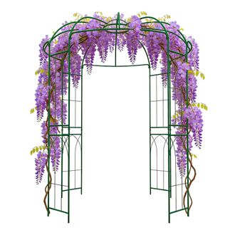 Relaxdays Relaxdays Pabell&oacute;n Met&aacute;lico Para Rosas, 275x211x211 Cm, Soporte Para Trepadoras, Jard&iacute;n, Transitable, Verde Oscuro