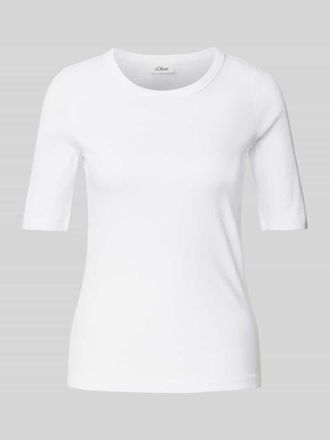 s.Oliver Red Label Slim Fit T-Shirt aus Baumwoll-Mix in Weiss, Größe 40