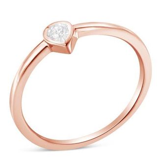 House of Brilliance 14K Rose Gold Plated Silver Diamond Accent Teardrop Pear Shaped Ring in Rose Gold Over Silver at Nordstrom, Size 6