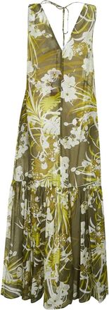 Max Mara Abito lungo a fiori - Verde