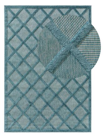 benuta Alfombra de exterior & interior turquesa 160x230