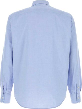 Valentino Garavani Mens Powder Blue Oxford Shirt Skyspring Exterior: Cotton Camicie