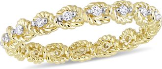 Mimi & Max 1/6ct TW Diamond Infinity Eternity Ring 10k Yellow Gold