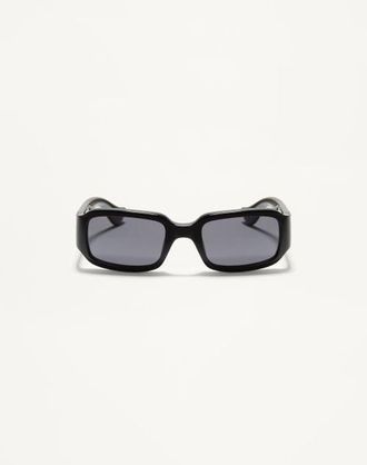 Valentino Occhiale Rettangolare In Acetato unisex NERO/GRIGIO 53