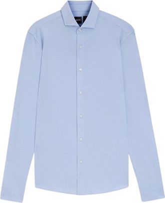 HUGO BOSS Heren Oxford Shirt Met Spreadkraag Lange Mouwen (Blauw)