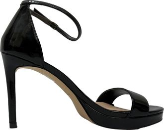 Stuart Weitzman Nudist Platform Sandals in Black Patent Leather