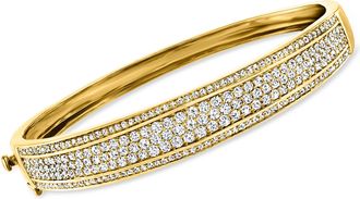 Ross-Simons Pave Diamond Bangle Bracelet in 18kt Gold Over Sterling