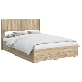 vidaXL Struttura Del Letto Con Stoccaggio E Testata Rovere Sonoma Vidaxl