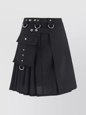 Givenchy wool skirt with asymmetrical hem and utility pockets