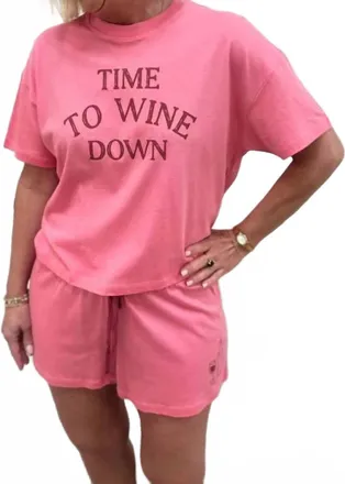 PJ Salvage Time To Wine Down Shorty Set
