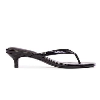 Black Suede Studio Kendal 35 Croc Sandal in Black Croc Patent Leather at Nordstrom, Size 38.5