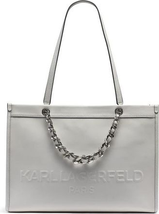 Karl Lagerfeld Savoie Tote in Winter White/silver at Nordstrom