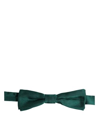 Dolce & Gabbana Silk Adjustable Neck Bow Tie - Green