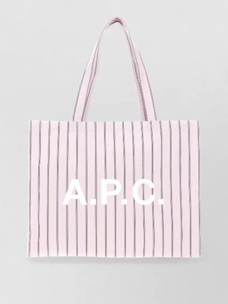A.P.C. fabric tote bag dual handles stripes